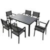 7-Piece Outdoor Patio Dining Set, Steel Table with 6 Chairs, Weather-Resistant Garden Furniture for Backyard, Deck and Balcony - ModernLuxe - 4 of 4