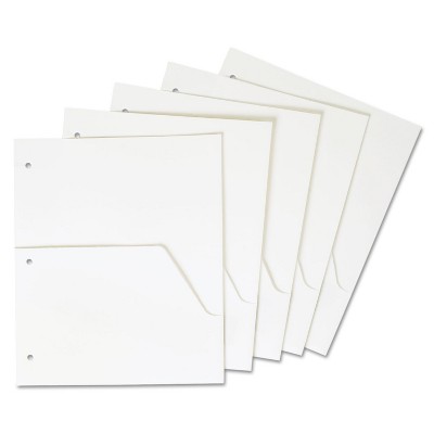 Cardinal Untabbed Ring Binder Double Pocket Dividers Letter White 5/Pack 60155