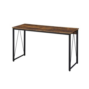 INFURNIC Desks Rectangular Writing Desk with V-Shaped Metal Base for Modern Home Office Design, Easy Setup, Brown, 47"*19"*28" - 1 of 4
