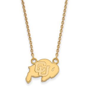 Black Bow Jewelry 14k Yellow Gold Plated Sterling Silver Colorado Buffalos NCAA Necklace 18 Inch - 1 of 4