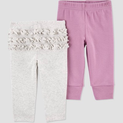 Image of Baby Girls' 2pk Pants - Just One You® made by carter's Gray Newborn