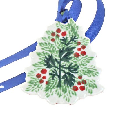 Blue Rose Polish Pottery Noelle Tree Ornament