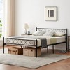 Metal Platform Bed with Headboard and Under-Bed Storage Space, Strong Bearing Capacity, Steel Slats Support Modern Bed Frame - 3 of 4