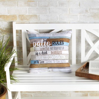 Farmhouse Multicolor Polyester 16" Indoor/Outdoor Throw Pillow
