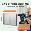 VEVOR BBQ Access Door, 30W x 21H Inch Double Outdoor Kitchen Door, Stainless Steel Flush Mount Door, Wall Vertical Door with Handles, Silver - 3 of 4