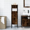 VidaXL Bathroom Cabinet Smoked Oak 13"x13"x47.4" Engineered Wood - 3 of 4