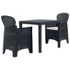 vidaXL Bistro Set Anthracite Plastic Standard Durable Bistro Set - 2 of 4