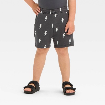 Grayson Mini Toddler Boys' Lightning Bolt Pull-On Cargo Shorts - Black