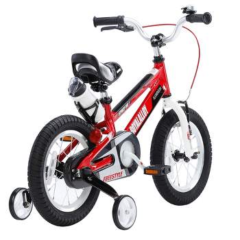 RoyalBaby Space No. 1 Freestyle Kids Bicycle Bike w/Handbrake, Coaster Brake, Training Wheels, and Water Bottle for Boys & Girls Ages 3 to 5