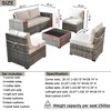 XIZZI 6 PCS Patio Furniture Set, Wide Armrest Outdoor Sectional Sofa, All Weather PE Rattan Outside Conversation Set with Coffee Table, Beige - 3 of 4