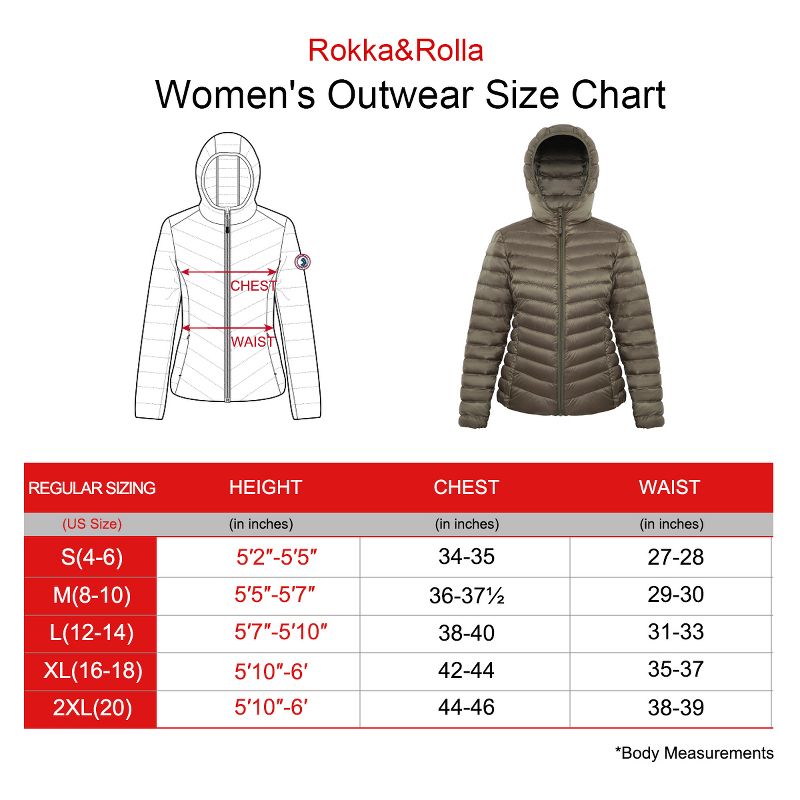 Rokka&Rolla Women's Ultra-Light Real Down Packable Puffer Jacket, 2 of 13