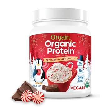 Orgain Organic Plant Based Protein Powder - Peppermint Hot Cocoa - 16.3oz