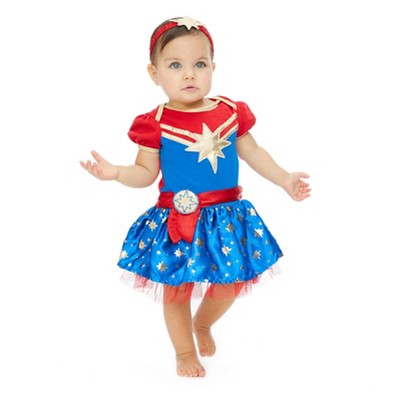 Marvel Avengers Captain Baby Girls Costume Short Sleeve Dress Wonder Woman 
