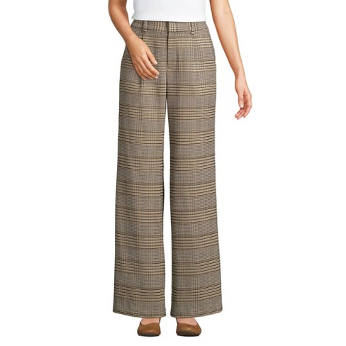 Lands End Women s Brushed Flannel High Rise Pleated Wide Leg Pants Target