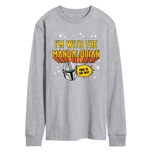 Men's - Star Wars - The Mandalorian Im With Mando Long Sleeve Graphic T-Shirt - 1 of 3