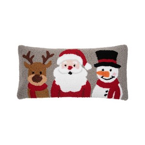 C&F Home Christmas Buddies Trio Hooked Pillow - 1 of 4