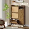 Rattan Shoe Storage Cabinet with 3 Flip Drawers - 3 of 4