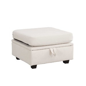 CAVINAS Polyester Storage Ottoman Bench with Button Tufted,Upholstered Storage Ottoman,Storage Benches for Living Room,Bedroom - 1 of 4