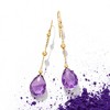Ross-Simons 16.00 ct. t.w. Amethyst Drop Earrings With Bead Stations in 14kt Yellow Gold - 3 of 4