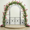 NAYSAYE Planter Garden Arch Arbor Trellis Metal for Climbing Plants Easy Assembly for Indoor Outdoor Garden, Black, 47.24"*47.24"*11.42" - 4 of 4