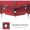 DOMETOUR 10x10 Ft Outdoor Patio Gazebo Replacement Canopy,Double Tiered Gazebo Tent Roof Top Cover Only GreatWall border(Frame Not Include)-Red - 3 of 4