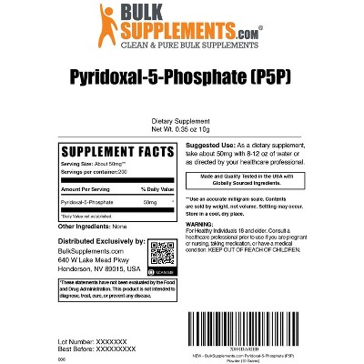 BulkSupplements Pyridoxal-5-Phosphate (P5P) Powder