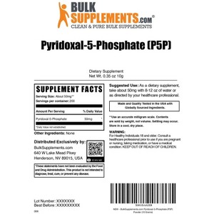 BulkSupplements Pyridoxal-5-Phosphate (P5P) Powder - 1 of 4