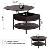 WOWLIVE 27"W Lift-Top Wood Coffee Table, Small Round Cocktail Table with Storage for Living Room, CT007 - 3 of 4