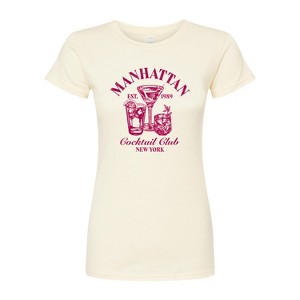 Women's - Instant Message - Manhattan Cocktail Club Fitted Graphic T-Shirt - 1 of 3