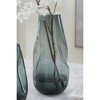 Signature Design by Ashley Beamund Teal Blue Glass Decorative Vase Set of 2 - Large 13" Indoor/Outdoor Fluted Accent Pieces - 3 of 4