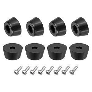 Unique Bargains Round Non-Slip Rubber Bumper Feet with Stainless Steel Washer and Screws - 1 of 4