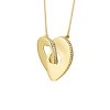 Guili 14K Gold Plated Necklace with Cubic Zirconia, featuring a Modern Double Heart with Half Cut-Out Design for a contemporary look. - 3 of 3