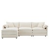 VYNXARIA 103.5" Chenille Modular Sectional Sofa with Deep and Wide Seat,L Shaped Cloud Couch Set with Double Cushions,4 Seat Sofa£¬Cream - 3 of 4