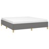 vidaXL King Bed Frame, Fabric Upholstered Platform Bed Frame, Dark Gray, No Mattress - 2 of 4