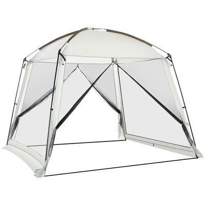 White 8-Person Summer Camping Screen House with Carry Bag