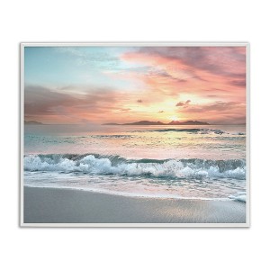 Stupell Industries Morning Sunrise Beach Landscape Framed Giclee Art - 1 of 4