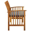 vidaXL Solid Acacia Wood Patio Bench with Comfy Cushion - Rustic, Outdoor-Ready, Easy Maintenance Wood Bench for Gardens, Patios - 4 of 4