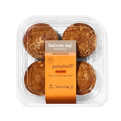 Pumpkin Muffins with Streusel - 16oz/4ct - Favorite Day™