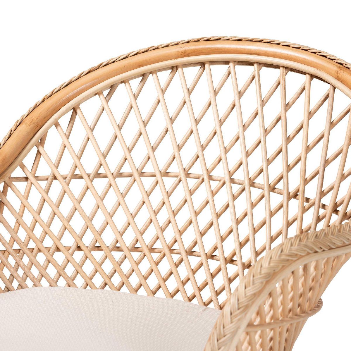 bali & pari Casilda Braided Rattan Arm Chair Natural - thumbnail 5