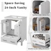 Vynxaria 48-Inch White Bathroom Vanity - Dual Undermount Ceramic Sinks, 4 Soft-Close Doors, 2 Divided Drawers, Double-Layer Shelves - 3 of 4