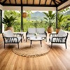 Christopher Knight Home Greg Patio Modern 5pcs Conversation Set with Sunbrella Cushions and Sintered Stone Tabletops - 2 of 4
