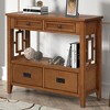 NicBex 4 Drawers Console Table with 1 Storage Shelf,Entryway Table with Round Knobs and Hidden Handles,Modern Couch Table for Living Room,Brown - 2 of 4