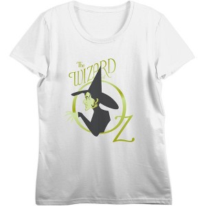 Wizard Of Oz Wicked Witch Logo  Women's Crew Neck Short Sleeve Crop Tee - 1 of 2