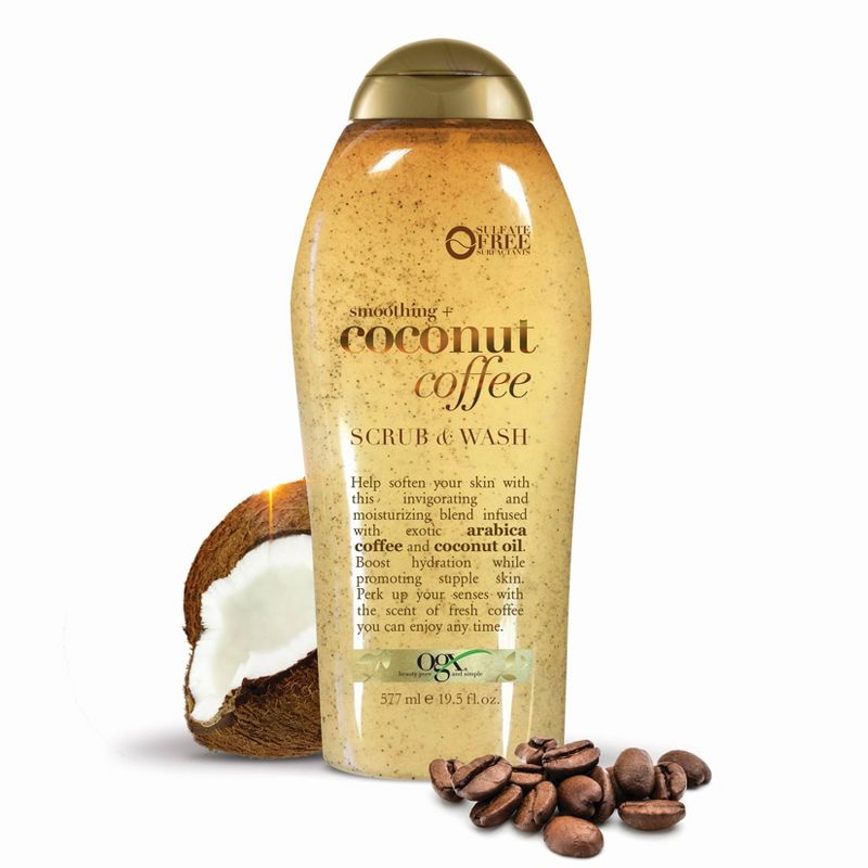 OGX Smoothing + Coconut Coffee Exfoliating Body Scrub with Arabica Coffee &#38; Coconut Oil - 19.5 fl oz, 4 of 13