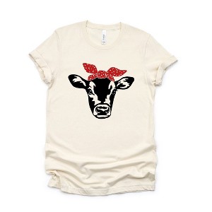 Simply Sage Market Women's Cow and Bandana Short Sleeve Graphic Tee - 1 of 4