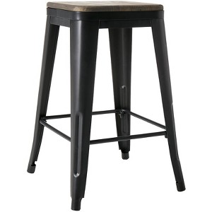 The Lakeside Collection Metal and Wood Counter Stool - Counter Black - 1 of 3
