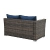CAVINAS Outdoor Patio Furniture Set, Pe Wicker Balcony Furniture, 4-Piece Patio Couch with Tempered Glass Coffee Table for Balcony, Garden - 3 of 4