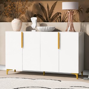 Sideboard Buffet Cabinet, Modern Accent Cabinet With 4 Door And Removable Shelves, Credenza Entryway Cabinet With Storage For Living Room - 1 of 4
