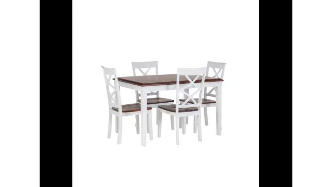 5pc Hartman X Back Chairs Wood Dining Set White - Powell, 2 of 9, play video