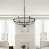 Modern Farmhouse 6-Light Chandelier, Wagon Wheel Iron Pendant Light for Dining Room or Entryway - 3 of 4